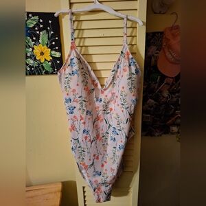 Old Navy Floral One Piece Swimsuit - Pink and Blue